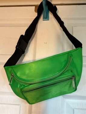 Unbranded Neon Green Mini Waist Bag with Black Strap